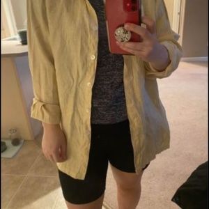Seek shelter linen blouse XS butter